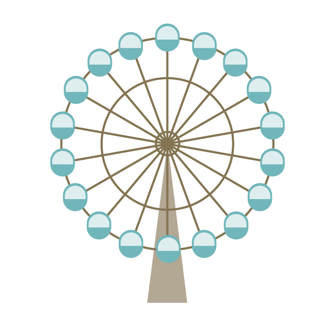 観覧車 - 挿絵 / クリップアート / 無料 / 家電 / 乗り物 / 動物 / 家具 / イラスト / ダウンロード