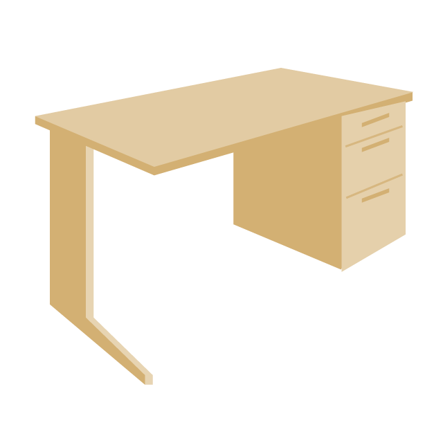 デスク｜机 - 挿絵 / クリップアート / 無料 / 家電 / 乗り物 / 動物 / 家具 / イラスト / ダウンロード