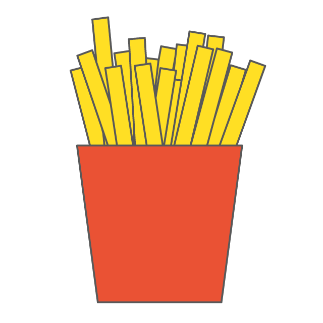 ポテト｜French fried potatoes - 挿絵 / クリップアート / 無料 / 家電 / 乗り物 / 動物 / 家具 / イラスト / ダウンロード