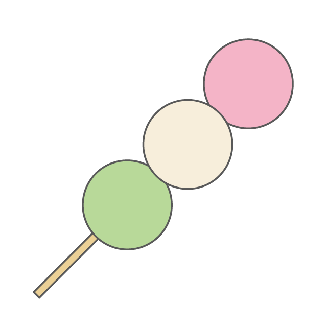 三色団子｜花見団子 - 挿絵 / クリップアート / 無料 / 家電 / 乗り物 / 動物 / 家具 / イラスト / ダウンロード