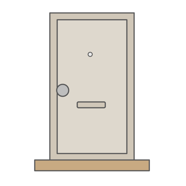 戸｜ドア - 挿絵 / クリップアート / 無料 / 家電 / 乗り物 / 動物 / 家具 / イラスト / ダウンロード