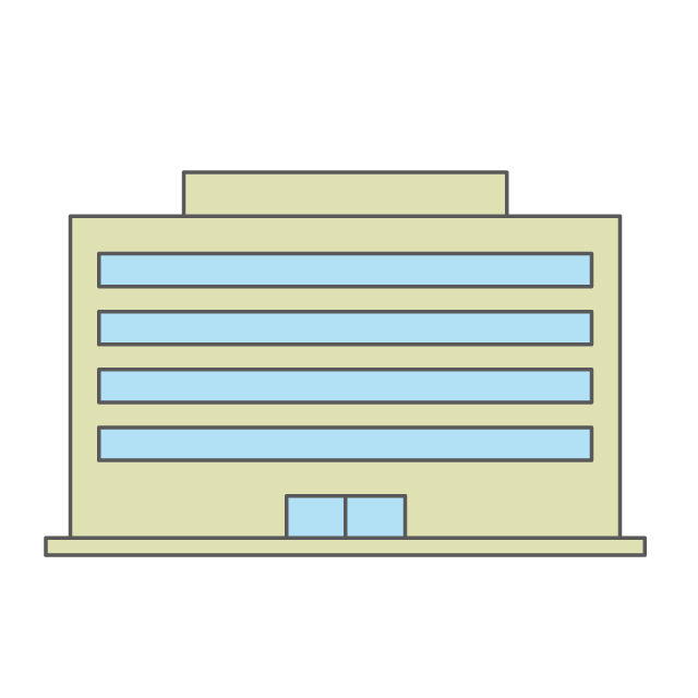 アパート｜雑居ビル - 挿絵 / クリップアート / 無料 / 家電 / 乗り物 / 動物 / 家具 / イラスト / ダウンロード