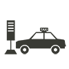 Taxi stand / stop --Icon ｜ Illustration ｜ Free material ｜ Transparent background
