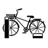Rental bicycle ｜ Bicycle parking lot ――Icon ｜ Illustration ｜ Free material ｜ Transparent background