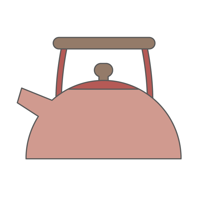 やかん｜Kettle - 挿絵 / クリップアート / 無料 / 家電 / 乗り物 / 動物 / 家具 / イラスト / ダウンロード