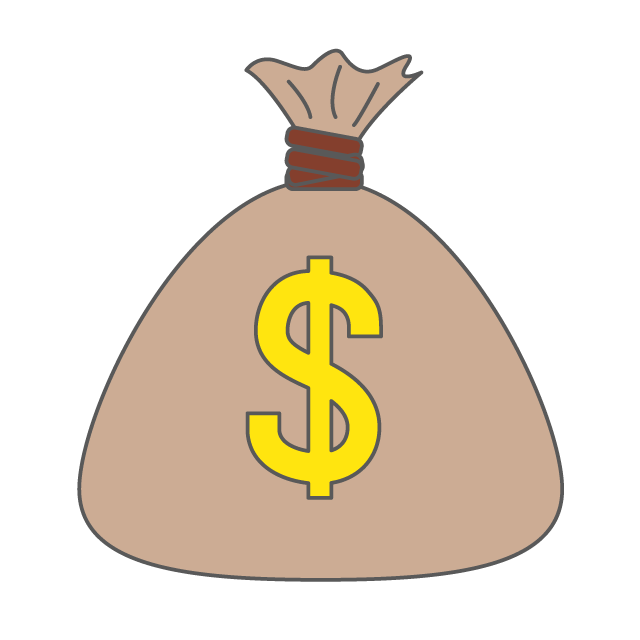 金貨袋｜ドル - 挿絵 / クリップアート / 無料 / 家電 / 乗り物 / 動物 / 家具 / イラスト / ダウンロード