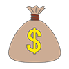 金貨袋｜ドル - クリップアート｜イラスト｜フリー素材