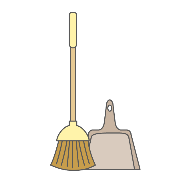 ほうき｜ちりとり - 挿絵 / クリップアート / 無料 / 家電 / 乗り物 / 動物 / 家具 / イラスト / ダウンロード