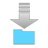 ダウンロードデータ｜フォルダー｜矢印｜青色｜シルバーグラデーション｜インターネット世界｜ネット - クリップアート｜イラスト｜フリー素材