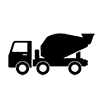 Truck mixer ｜ Truck ｜ Truck ｜ Ready-mixed concrete ｜ Icon ｜ Illustration ｜ Free material ｜ Transparent background