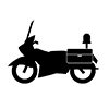 Black Buy ｜ Motorcycle ｜ Motorcycle ｜ Police-Icon ｜ Illustration ｜ Free Material ｜ Transparent Background