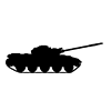 戦車｜キャタピラー｜主力戦車｜兵器 - アイコン｜イラスト｜フリー素材｜背景透明