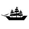 Sailing ship ｜ White sail ｜ Mast ｜ Propulsion in response to the wind ――Icon ｜ Illustration ｜ Free material ｜ Transparent background