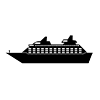Luxury liner ｜ Cruise trip ｜ Large ship ｜ Around the world ――Icon ｜ Illustration ｜ Free material ｜ Transparent background