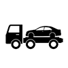 Tow truck ｜ Breakdown vehicle ｜ Accident vehicle ｜ Parking violation vehicle ――Icon ｜ Illustration ｜ Free material ｜ Transparent background