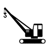 Crawler Crane ｜ Mobile Crane ｜ Crane Car ｜ Large-Icon ｜ Illustration ｜ Free Material ｜ Transparent Background