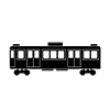 Tram ｜ Chinchin Train ｜ Tram ｜ Easy getting on and off ―― Icon ｜ Illustration ｜ Free material ｜ Transparent background