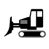 Bulldozer ｜ Civil engineering work ｜ Sediment ｜ Construction machinery --Icon ｜ Illustration ｜ Free material ｜ Transparent background