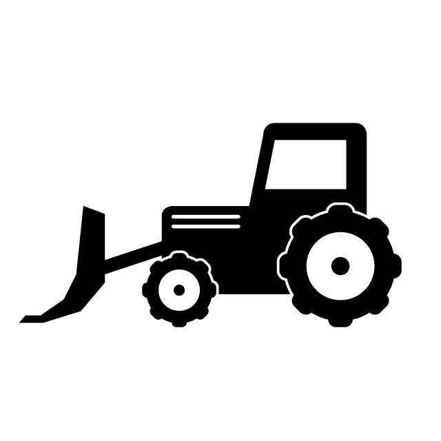 ブルドーザー 建設機械 土砂かきおこし 盛土 アイコン イラスト フリー素材 背景透明