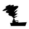 Small boat ｜ Boat ｜ Smoke ｜ Fishing boat --Icon ｜ Illustration ｜ Free material ｜ Transparent background