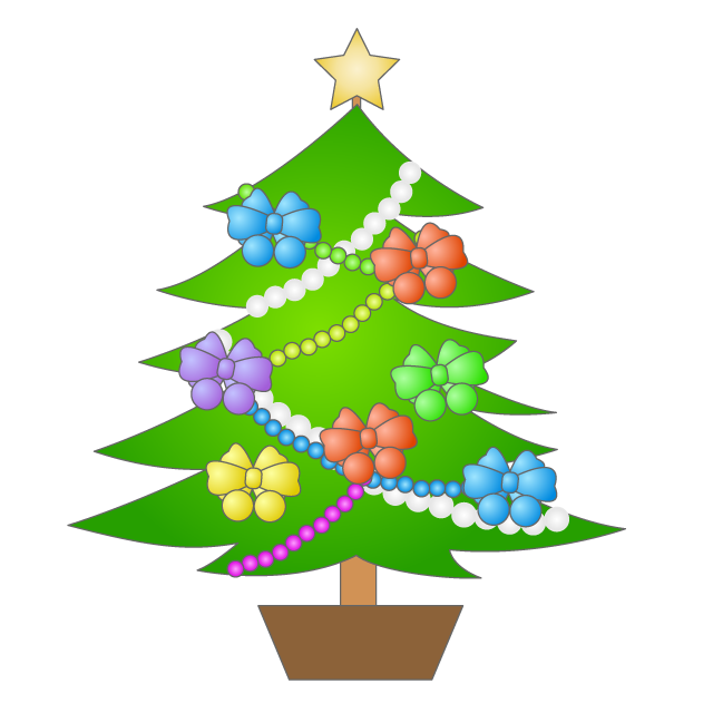 クリスマスツリー｜クリスマスイブ｜プレゼント｜星｜木｜赤｜青 - 挿絵 / クリップアート / 無料 / 家電 / 乗り物 / 動物 / 家具 / イラスト / ダウンロード