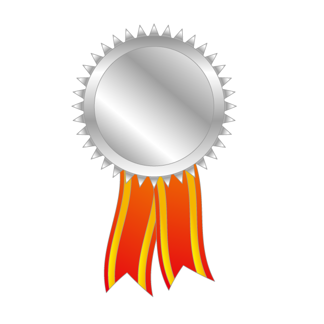 銀メダル｜2位｜オリンピック｜銀色｜リボン｜運動会｜競技 - 挿絵 / クリップアート / 無料 / 家電 / 乗り物 / 動物 / 家具 / イラスト / ダウンロード