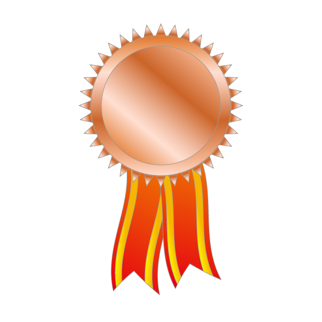 銅メダル｜3位｜銅色｜リボン｜運動会｜オリンピック｜競い合う - 挿絵 / クリップアート / 無料 / 家電 / 乗り物 / 動物 / 家具 / イラスト / ダウンロード