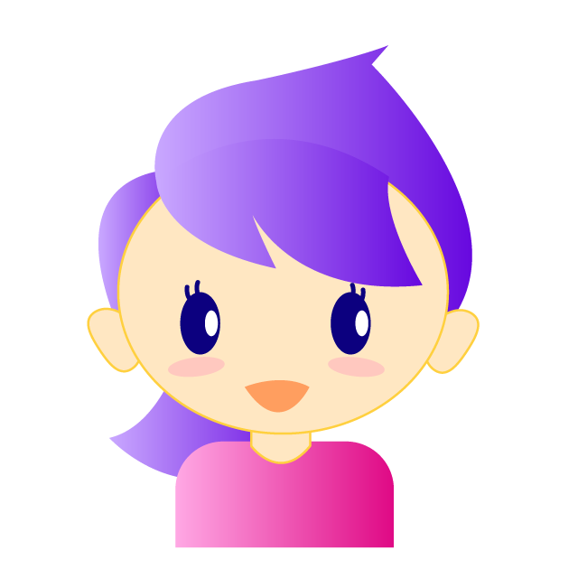 ギャル｜女性｜きゃぴきゃぴ｜キラキラ｜紫の髪｜かわいい｜ガール - 挿絵 / クリップアート / 無料 / 家電 / 乗り物 / 動物 / 家具 / イラスト / ダウンロード