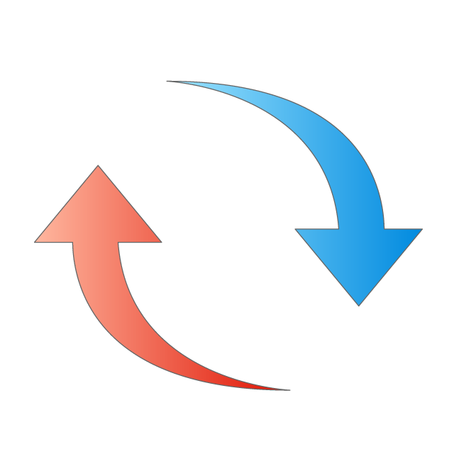 リサイクル｜矢印｜同期システム｜青｜赤グラデーション｜回る｜サイクル - 挿絵 / クリップアート / 無料 / 家電 / 乗り物 / 動物 / 家具 / イラスト / ダウンロード
