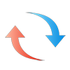 リサイクル｜矢印｜同期システム｜青｜赤グラデーション｜回る｜サイクル - クリップアート｜イラスト｜フリー素材