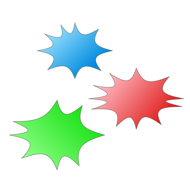 びっくり吹き出し｜破裂イメージ｜緑｜赤｜青｜グラデーション｜爆発 - 挿絵 / クリップアート / 無料 / 家電 / 乗り物 / 動物 / 家具 / イラスト / ダウンロード