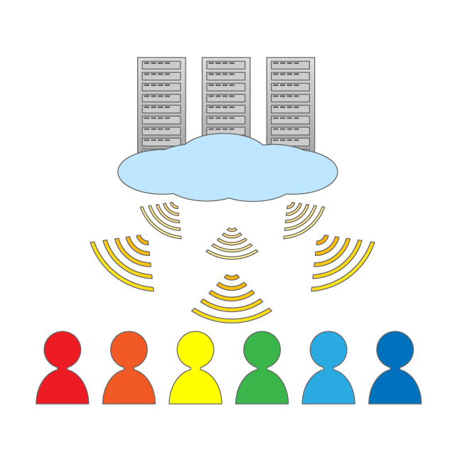 クラウドサーバー｜ウェブシステム｜クラウドコンピューティング｜コミュニケーション｜情報伝達｜同期共有｜人物 - 挿絵 / クリップアート / 無料 / 家電 / 乗り物 / 動物 / 家具 / イラスト / ダウンロード