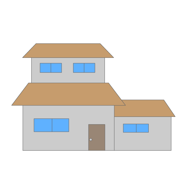 住宅｜家｜一軒家｜マイホーム｜賃貸｜売り家｜木造 - 挿絵 / クリップアート / 無料 / 家電 / 乗り物 / 動物 / 家具 / イラスト / ダウンロード