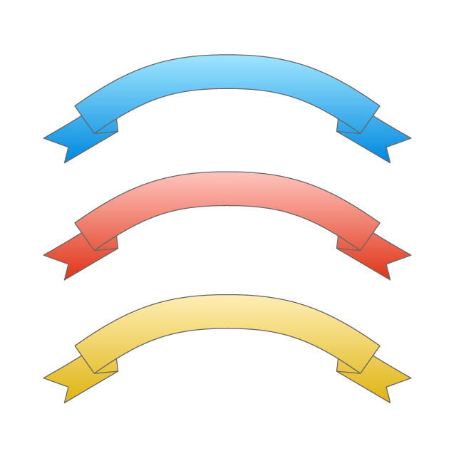 リボン｜飾り｜フレーム｜デザイン｜枠｜見出し｜青グラデーション - 挿絵 / クリップアート / 無料 / 家電 / 乗り物 / 動物 / 家具 / イラスト / ダウンロード