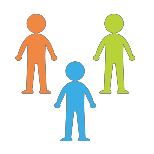 人間｜人物｜立つ｜緑｜青色｜オレンジ｜コミュニティ - 挿絵 / クリップアート / 無料 / 家電 / 乗り物 / 動物 / 家具 / イラスト / ダウンロード