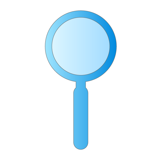 虫眼鏡｜拡大鏡｜虫めがね｜レンズ｜文房具｜拡大する｜青グラデーション - 挿絵 / クリップアート / 無料 / 家電 / 乗り物 / 動物 / 家具 / イラスト / ダウンロード