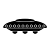 UFO ｜ Spacecraft ｜ Alien ｜ Unidentified Flying Object --Icon ｜ Illustration ｜ Free Material ｜ Transparent Background