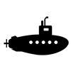 Submarine --Icon ｜ Illustration ｜ Free material ｜ Transparent background