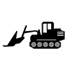 Bulldozer ｜ Heavy equipment ｜ Construction site --Icon ｜ Illustration ｜ Free material ｜ Transparent background