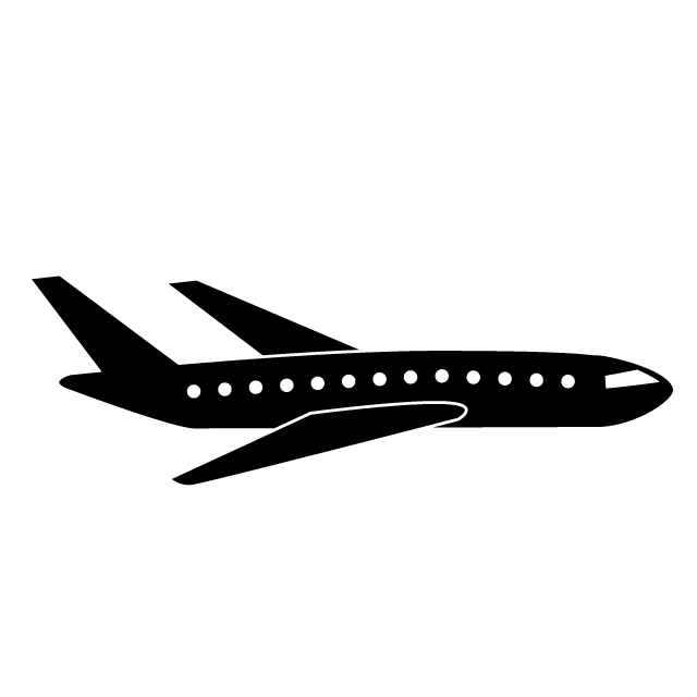 飛行機｜旅客機 - クリップアート / イラスト / 無料 / アイコン / シンボル / シルエット/マーク / 背景透明