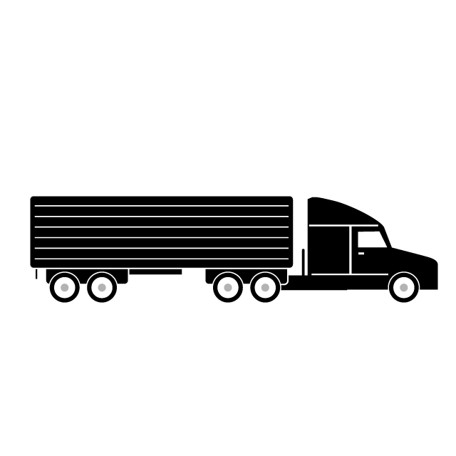 トラック｜大型 - クリップアート / イラスト / 無料 / アイコン / シンボル / シルエット/マーク / 背景透明