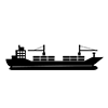 Cargo ship --Icon ｜ Illustration ｜ Free material ｜ Transparent background