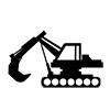 Excavator car ｜ Heavy equipment ｜ Construction site --Icon ｜ Illustration ｜ Free material ｜ Transparent background