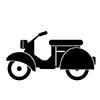 Moped Bike-Icon ｜ Illustration ｜ Free Material ｜ Transparent Background