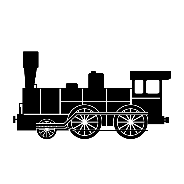 蒸気機関車｜汽車 - クリップアート / イラスト / 無料 / アイコン / シンボル / シルエット/マーク / 背景透明