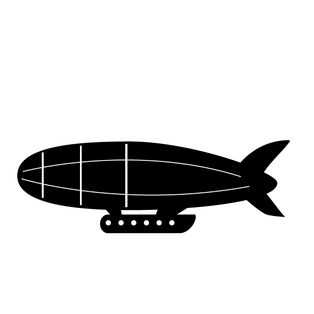 気球船 - クリップアート / イラスト / 無料 / アイコン / シンボル / シルエット/マーク / 背景透明