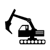 Excavator car ｜ Construction site ｜ Heavy equipment ｜ Icon ｜ Illustration ｜ Free material ｜ Transparent background