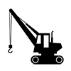 Mobile crane ｜ Construction site --Icon ｜ Illustration ｜ Free material ｜ Transparent background