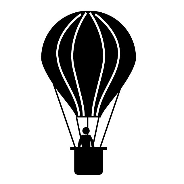 気球 - クリップアート / イラスト / 無料 / アイコン / シンボル / シルエット/マーク / 背景透明