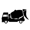 Mixer truck ｜ Concrete ｜ Icon ｜ Illustration ｜ Free material ｜ Transparent background